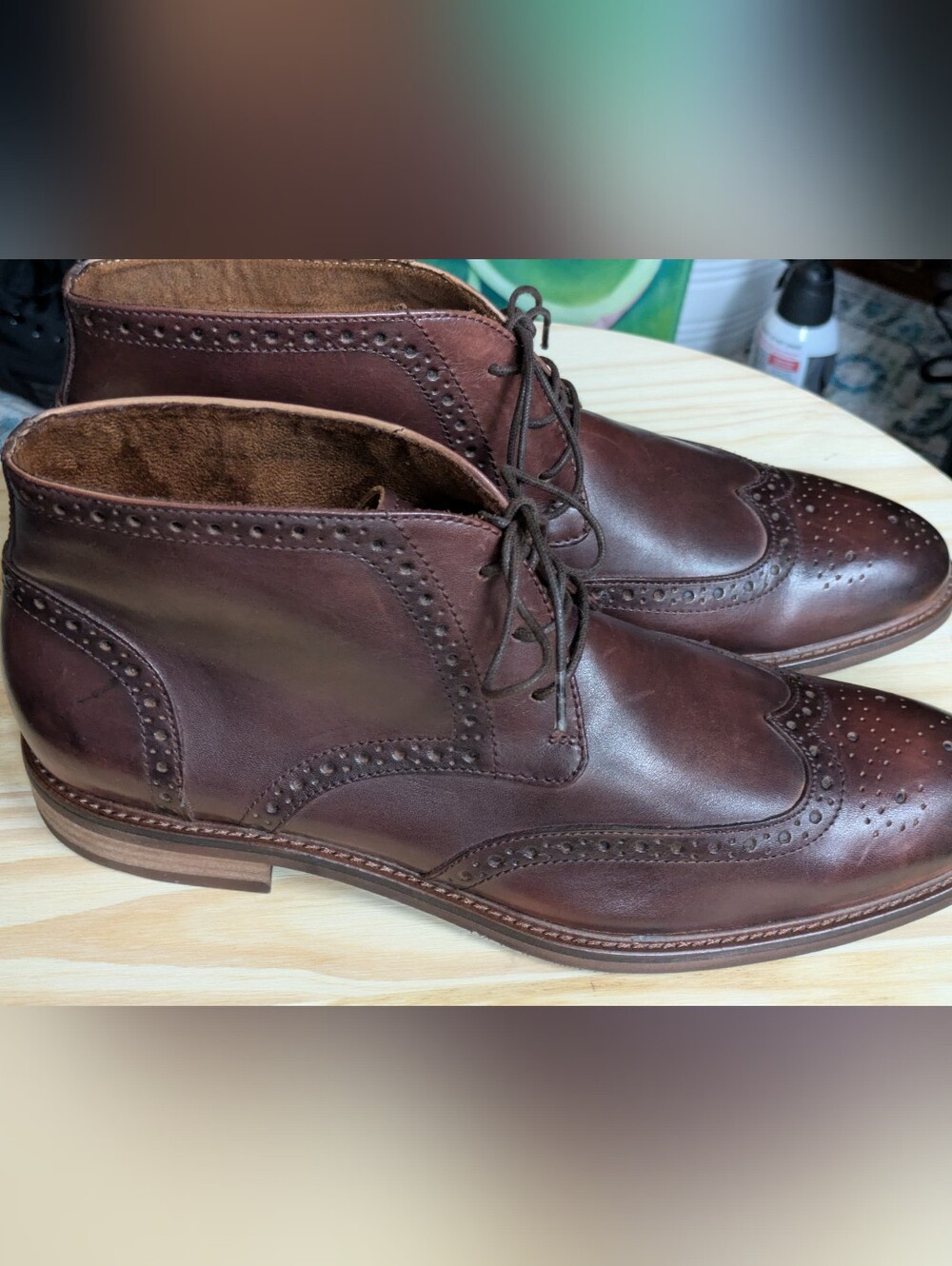 Blake Mckay Wingtip Brogue Chukkas Size 10 Men's Dark Brown Leather NEVER WORN - Picture 5 of 11